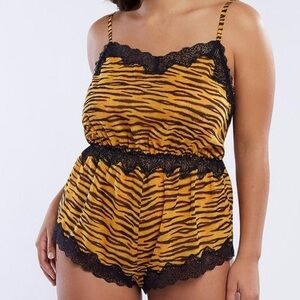 Savage x Fenty Women's Playsuit Romper Tiger Print Size 1X